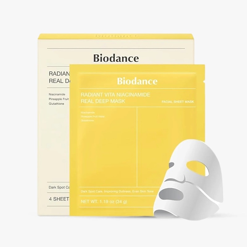 ماسک ویتا نیاسینامید بایودنس ضد لک و روشن کننده پوست Biodance Radiant Vita Niacinamide Real Deep Mask
