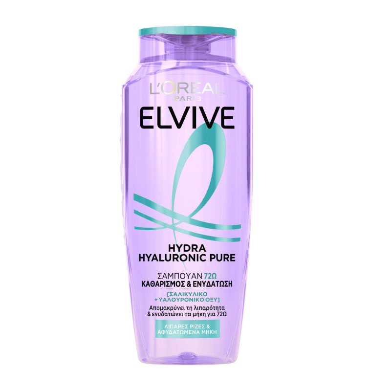 شامپو موی چرب Hydra Hyaluronic Pure Elvive L'oreal Shampoo